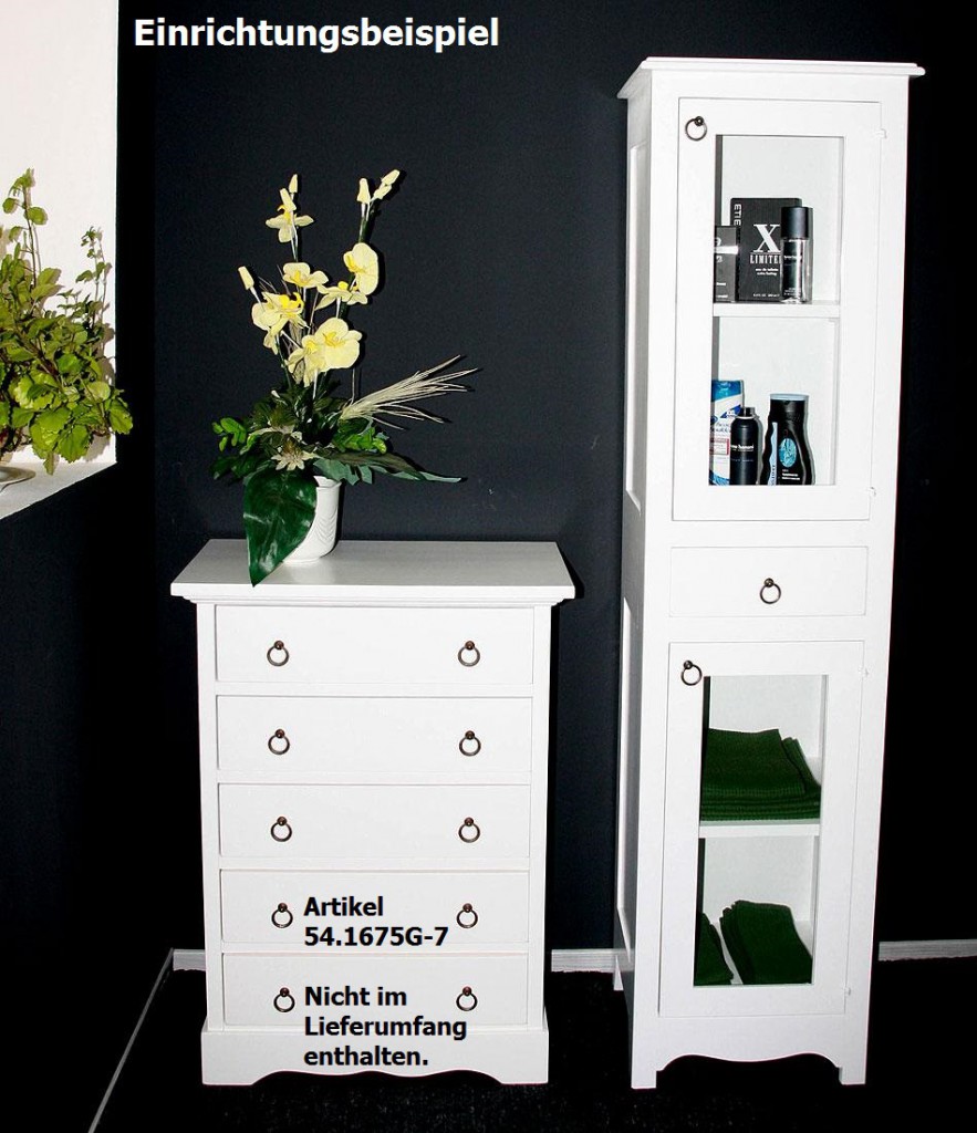 Massivholz Badhochschrank Badschrank Badezimmerschrank massiv weiß