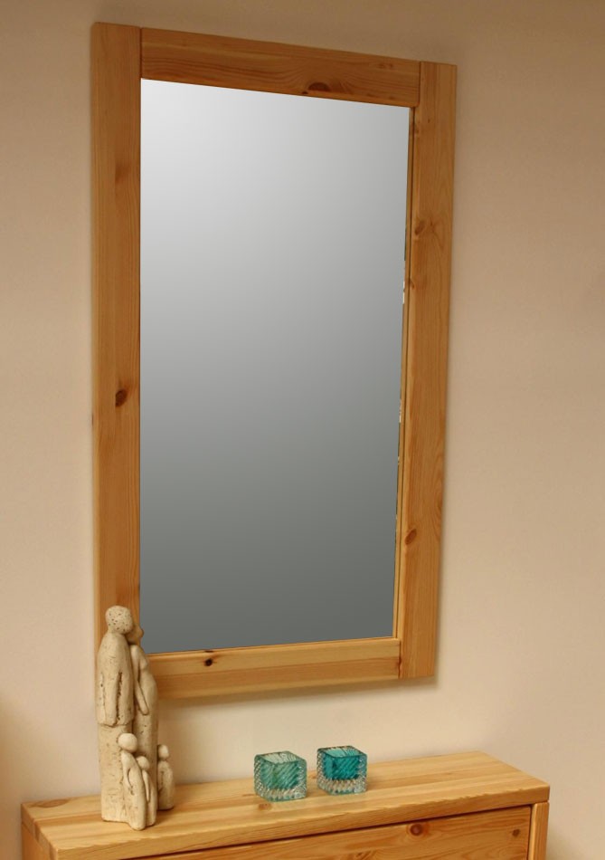 Massivholz Spiegel mit Holzrahmen 100x60 Dielenspiegel ...
