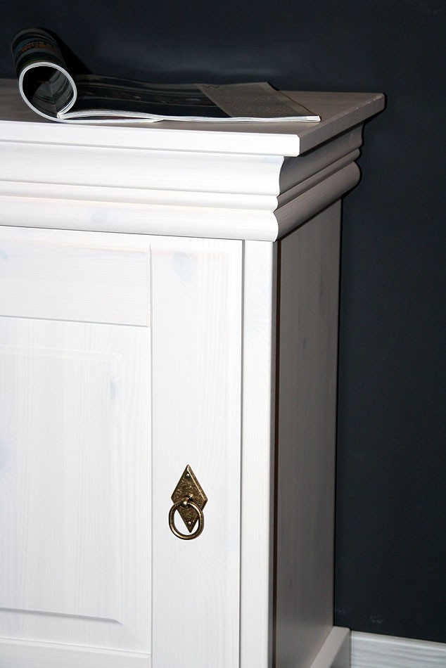 Massivholz Nachttisch Nachtkommode Nachtschrank weiß Kiefer massiv