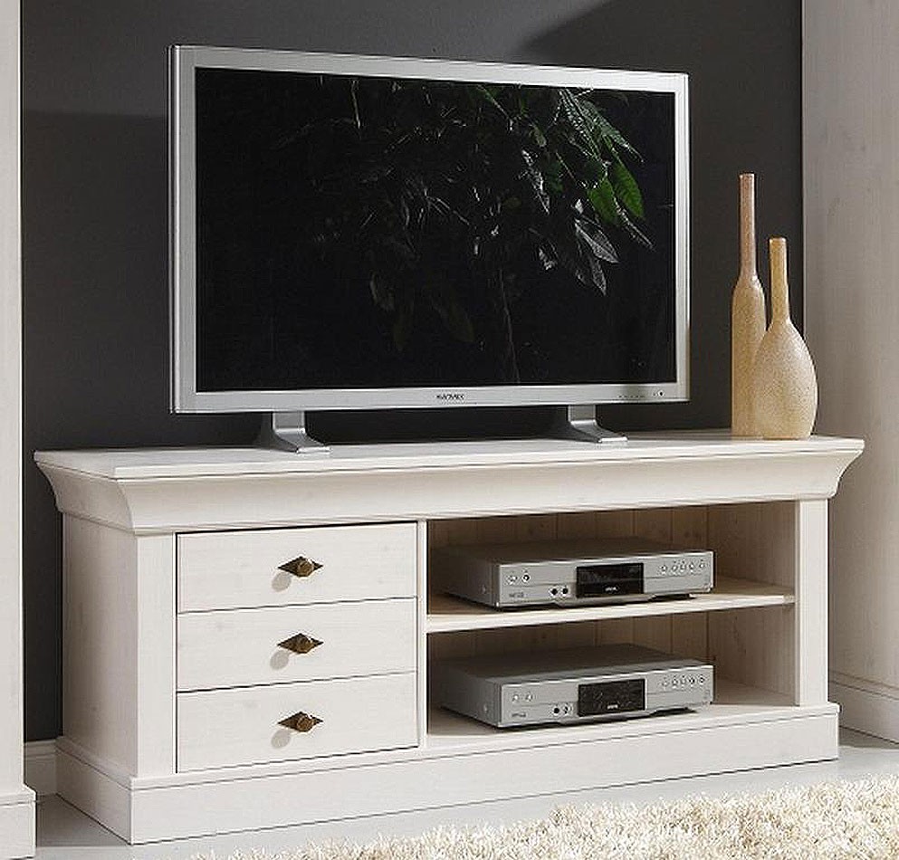 Massivholz TV-Lowboard TV-Möbel TV-Kommode Bergen Kiefer massiv gelaugt