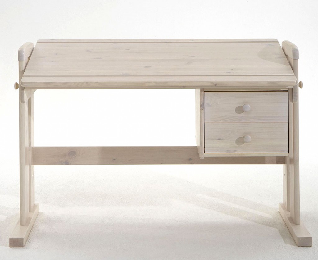 Schreibtisch weiß verstellbar massiv Kiefer Möbel PC-Tisch